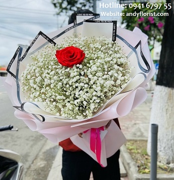 ADF1725 - Bó Hoa Bi Điểm Hồng