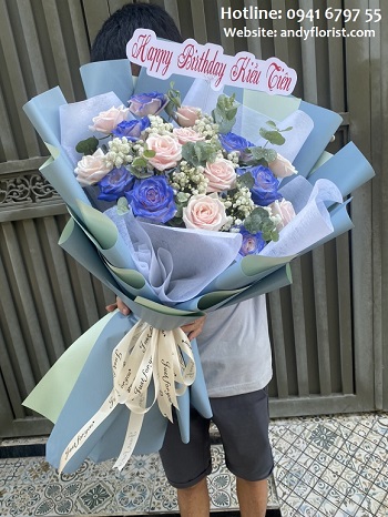 ADF2081 - Hoa Bó Màu Xanh