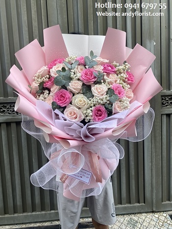 ADF2430 - Bó Hoa Màu Hồng