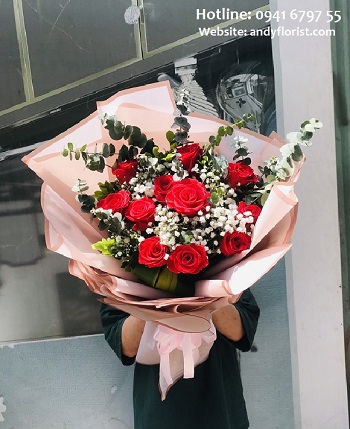 ADF2436 - Bó Hồng Đỏ Ớt