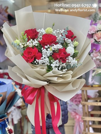 ADF2487 - Bó Hồng Đỏ