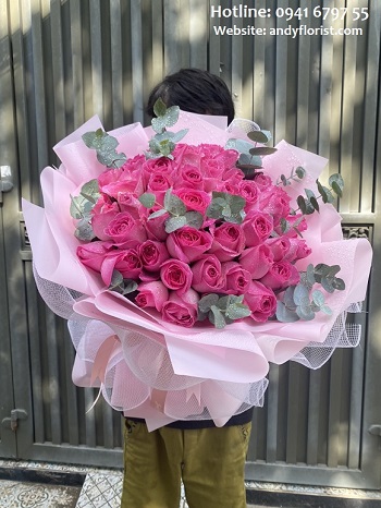 ADF3453 -  Bó Hồng Sen Đại