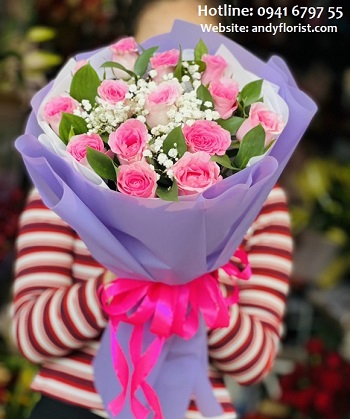 ADF3574 - Bó Hồng Xinh