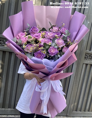 ADF3752 - Bó Hoa Hồng Tím